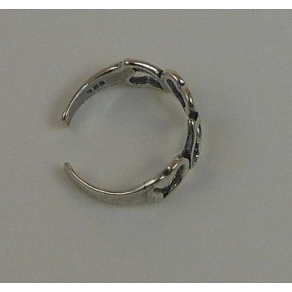 Vintage 90s Sterling Silver Hearts Toe Ring - NOS Boho Jewelry from Thailand 925 - Picture 7 of 7